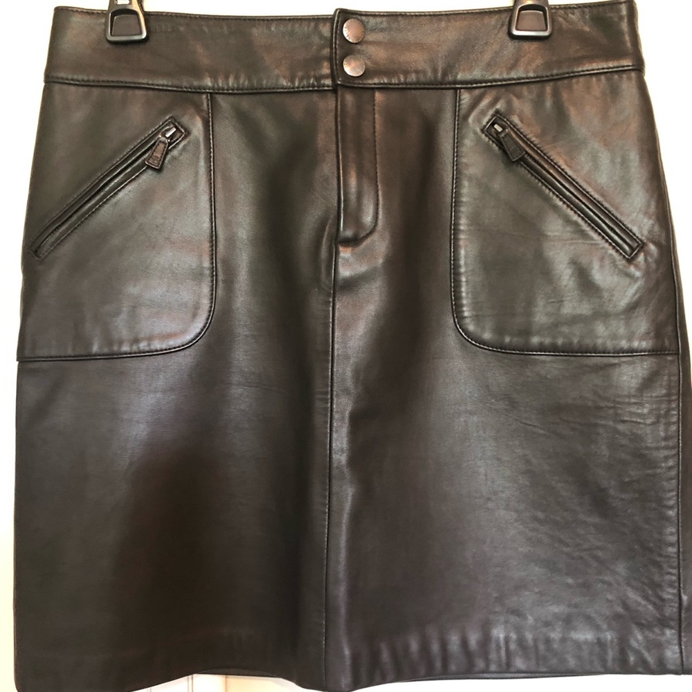 Ralph Lauren Black Leather Skirt